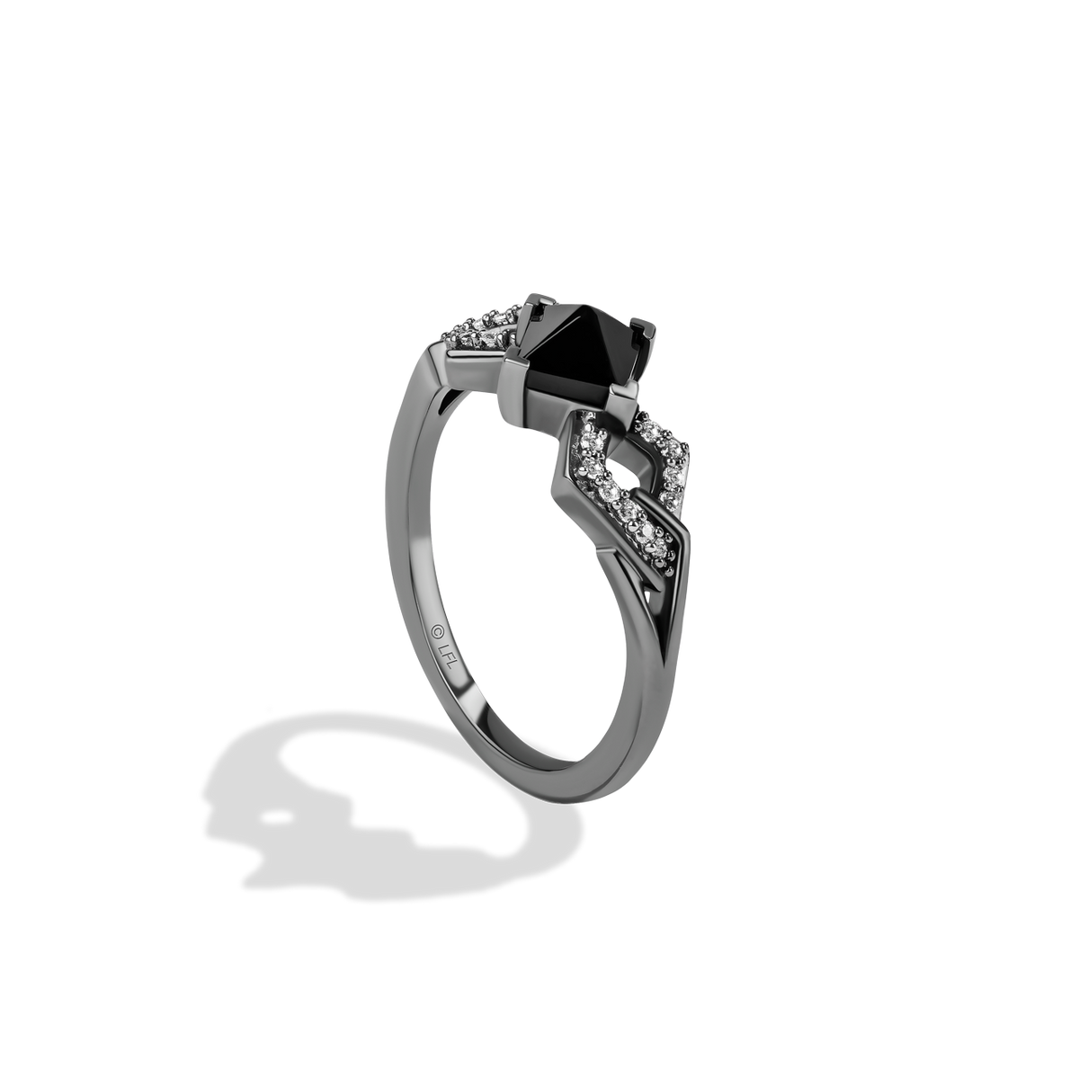 DARK ARMOR WOMEN S RING 1 10 CT TW Diamond Black Onyx In Sterling Si dark-armor-women-s-ring-1-10-ct-tw-diamond-black-onyx-in-sterling-si
