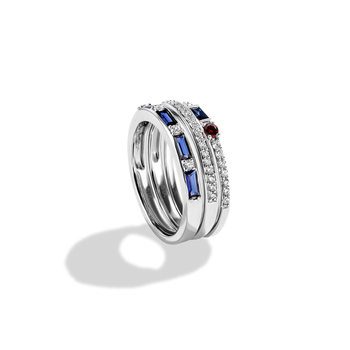 Star Wars™ R2D2 White Diamonds and Blue Sapphire Women's Ring 1