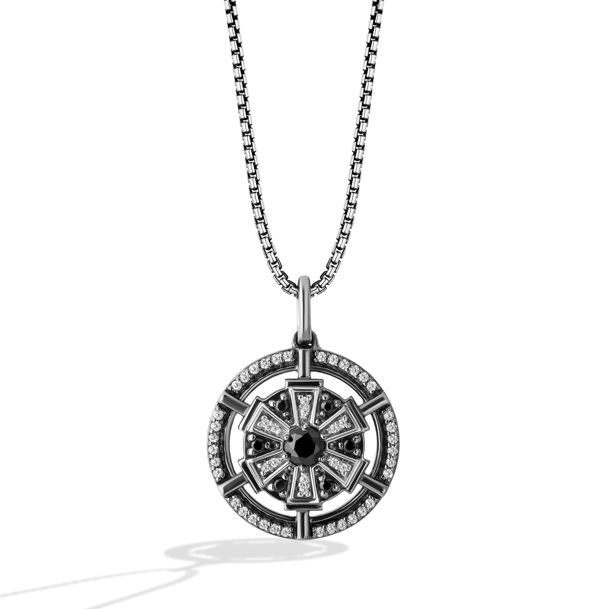 Star Wars™ Symbols Black & White Diamond Women's Pendant 1/4 CTTW