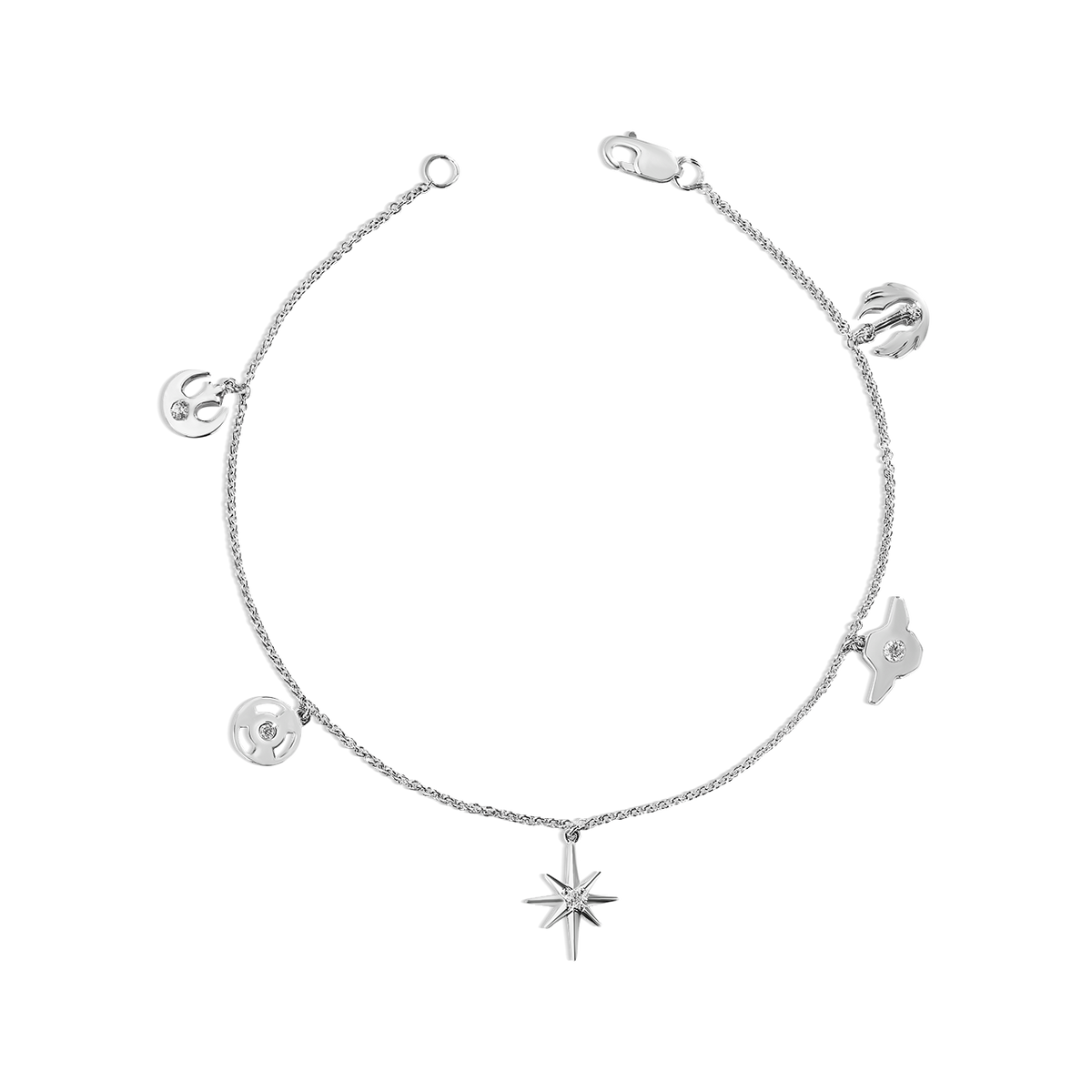 Star Wars™ Into The Galaxy Women's Bracelet Sterling Silver 1/10 CTTW Star Wars™ Fine Jewelry