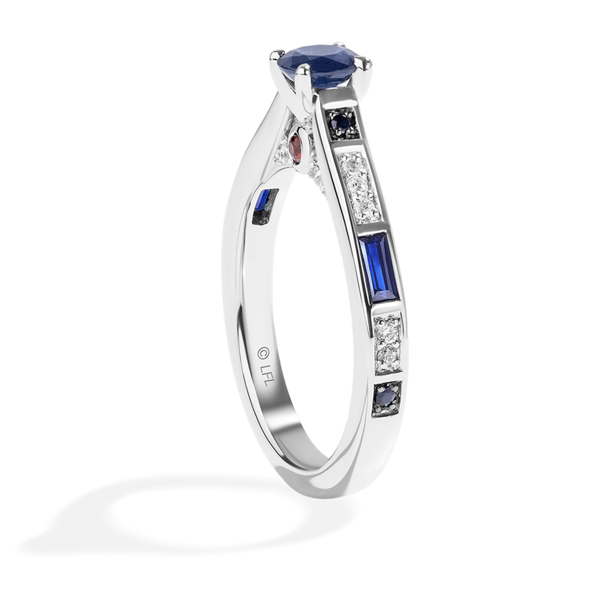 Star Wars™ R2D2 Solitaire Engagement Ring in 14K White Gold with