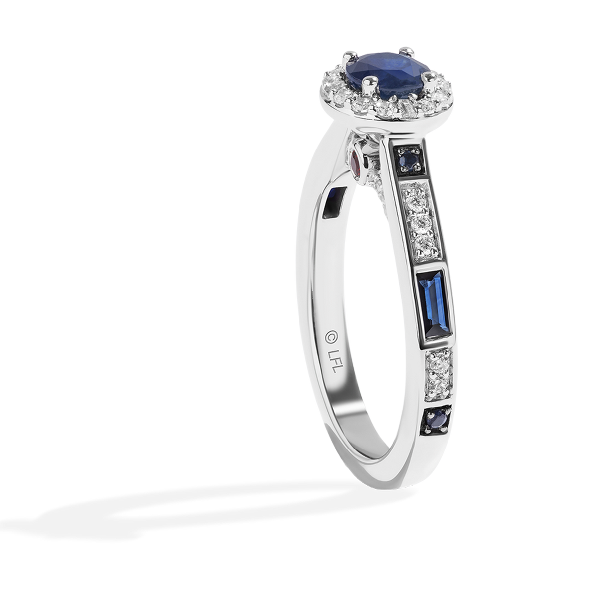 Star Wars™ R2D2 Halo Engagement Ring 14K White Gold with Diamonds