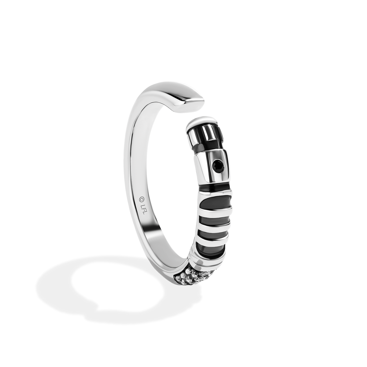 Star Wars™ Obi-Wan Kenobi Lightsaber Ring in Sterling Silver and Black