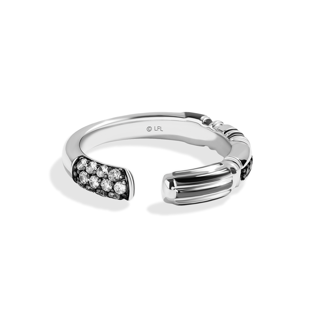 Star Wars™ Darth Vader Light Saber Ring in Sterling Silver and Black Rhodium with Diamonds 1/5