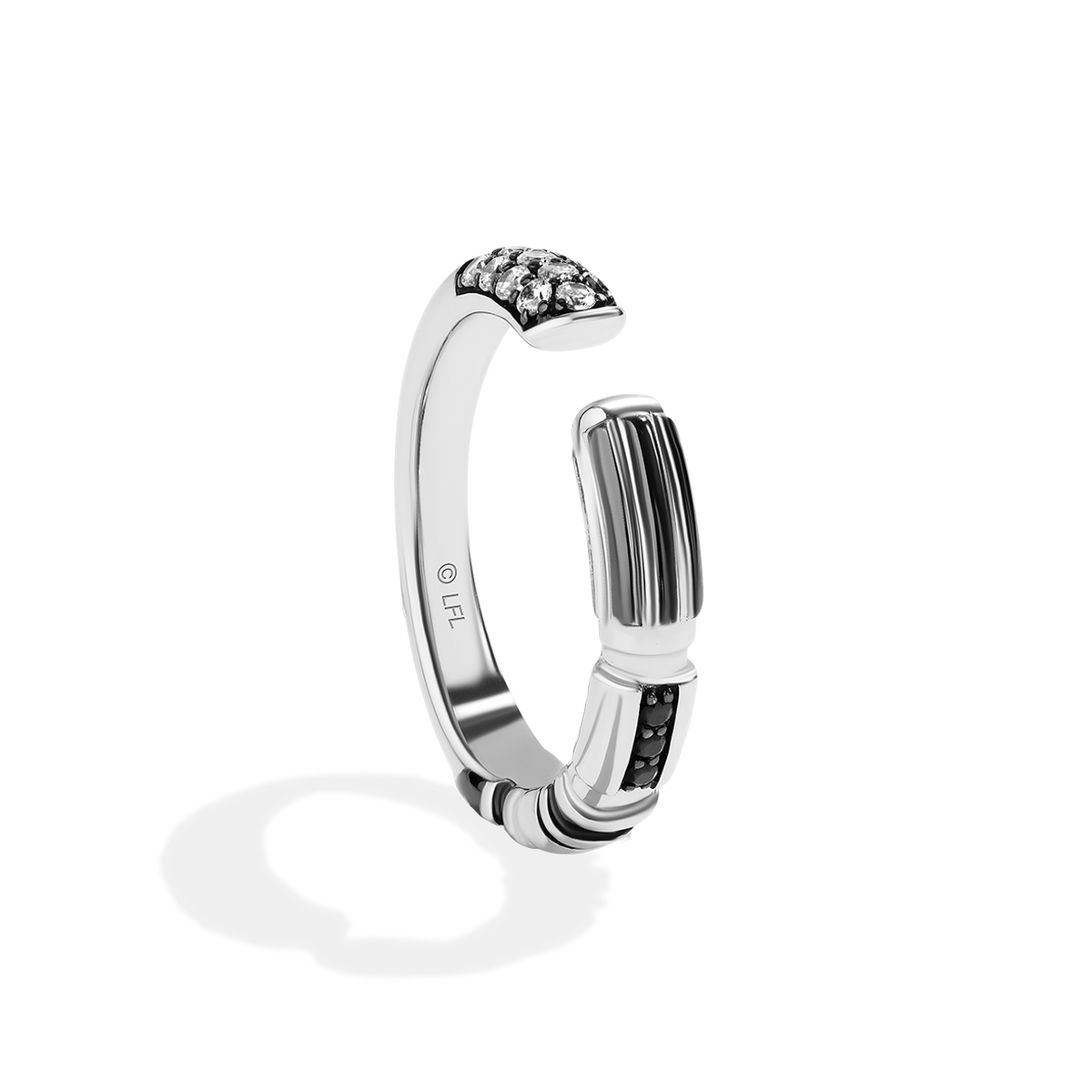 Star Wars™ Darth Vader Light Saber Ring in Sterling Silver and Black Rhodium with Diamonds 1/5