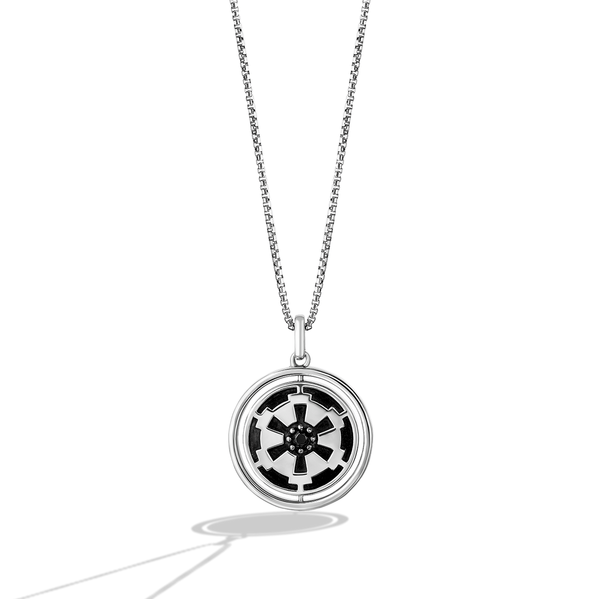 Star Wars™ Into the Galaxy White & Black Diamonds Necklace Pendant in