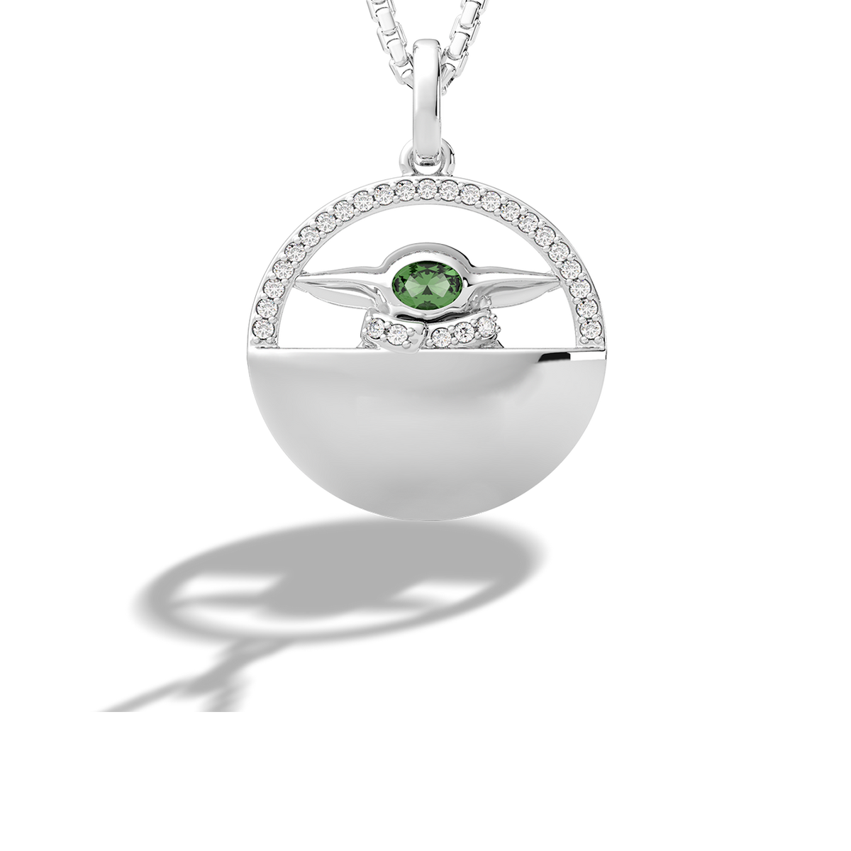 Star Wars™ The Child Green Tourmaline Women's Necklace Pendant in 10K