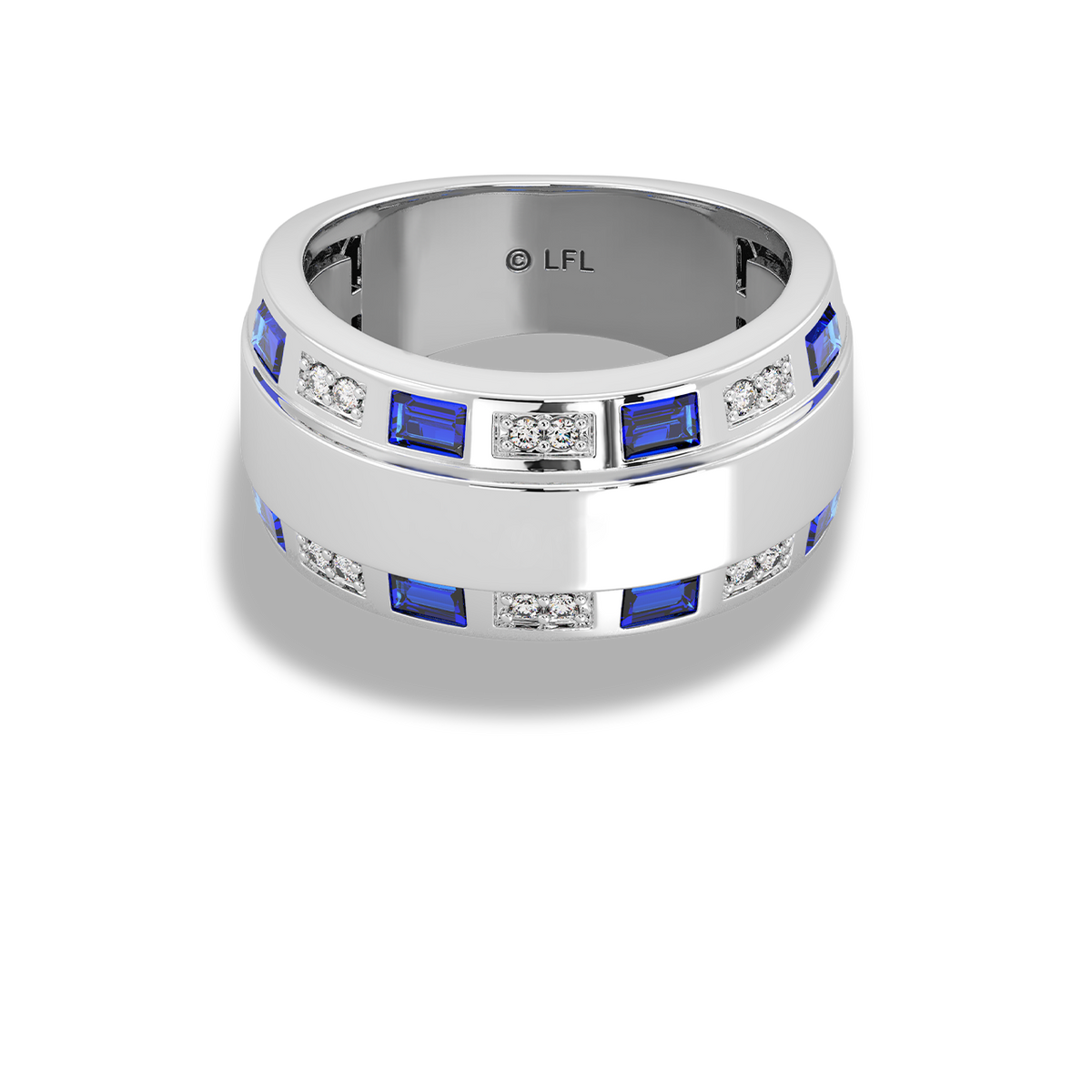 Star Wars™ R2D2 Sapphire Women's Ring in 10K White Gold 1/10 CTTW