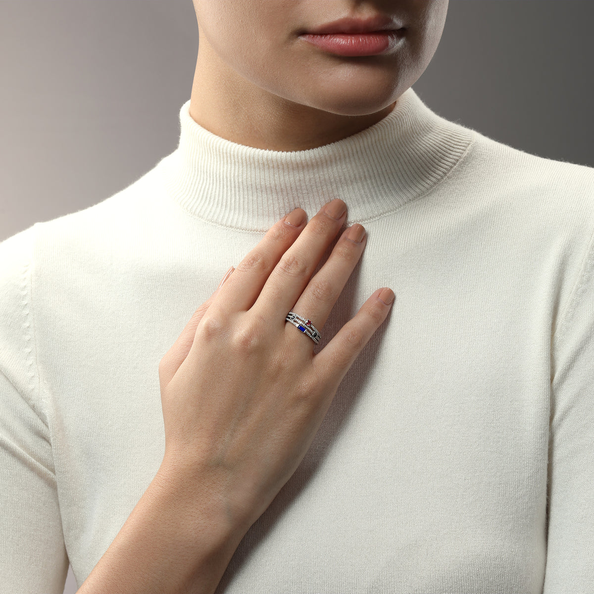 Star Wars™ R2D2 White Diamond Women's Ring 1/5 CTTW Star Wars™ Fine