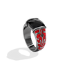 DARTH MAUL™ MEN'S RING Accent Black Diamonds, Black Onyx in Sterling Silver with Red Enamel