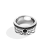 MILLENNIUM FALCON MEN'S RING 1/10 CT.TW. Black Diamonds, Black Onyx in Sterling Silver with Black Rhodium