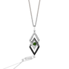 LIGHT X DARK WOMEN'S PENDANT                                      1/5 CT.TW. Black and White Diamonds chrome diopside Silver and Black Rhodium