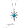 KYBER CRYSTAL RADIANCE MEN'S/WOMEN'S PENDANT  1/3CT.TW. White Diamonds and Swiss Blue Topaz Silver