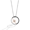 GUARDIANS OF LIGHT WOMEN'S PENDANT 1/4 CT.TW. Black and White Diamonds Silver and 10K Rose Gold