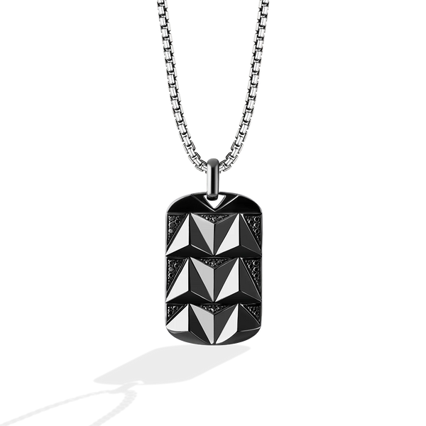 DARK ARMOR MEN'S PENDANT 3/8 CT.TW. Black Diamonds Silver with Black Rhodium