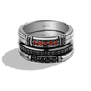 DARTH VADER™ RING STACK in Black Rhodium over Sterling Silver with Black Diamonds and Garnet