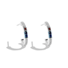 R2 SERIES WOMEN'S EARRINGS with 1/8 CT.TW. White Diamonds, Blue Sapphire and Garnet in Sterling Silver