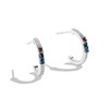 R2 SERIES WOMEN'S EARRINGS with 1/8 CT.TW. White Diamonds, Blue Sapphire and Garnet in Sterling Silver
