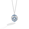 R2 SERIES WOMEN'S PENDANT with 1/6 CT.TW. White Diamonds and Garnet in Sterling Silver