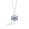 R2 SERIES WOMEN'S PENDANT with 1/6 CT.TW. White Diamonds and Garnet in Sterling Silver