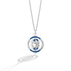 R2 SERIES WOMEN'S PENDANT with 1/6 CT.TW. White Diamonds and Garnet in Sterling Silver