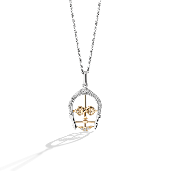 THREEPIO SERIES WOMEN'S PENDANT 1/10 CT.TW. White Diamonds, 10K Yellow Gold
