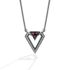 DARK ARMOR WOMEN'S PENDANT 1/10 CT.TW. Diamond, Garnet in Sterling Silver with Black Rhodium