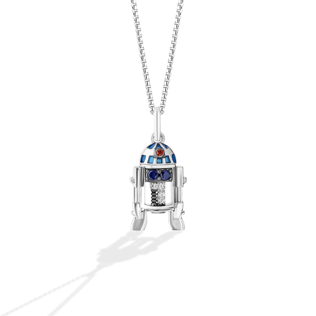 R2 SERIES WOMEN'S PENDANT Accent Diamonds Garnet and Blue Sapphire