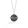 DEATH STAR™ WOMEN'S PENDANT in Sterling Silver, Black Rhodium and 1/5 CT.TW. Black and White Diamonds and Druzy platinum