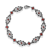 DARTH MAUL™ WOMEN'S BRACELET 1/10 CT.TW. Black Diamonds with Garnet in Sterling Silver with Black Rhodium