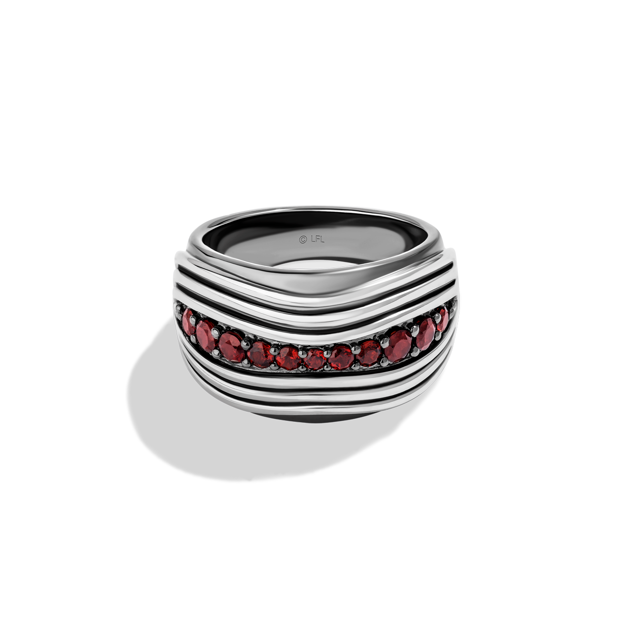 KYLO REN™ MEN'S RING with Garnet in Sterling Silver with