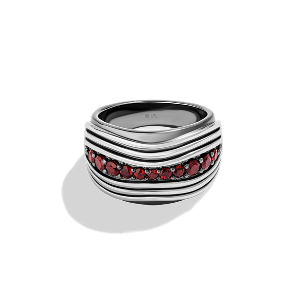 KYLO REN™  MEN'S RING with Garnet in Sterling Silver with Black Rhodium