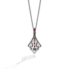 DARTH MAUL™ WOMEN'S PENDANT 1/10 CT.TW White Diamonds and Garnet in Sterling Silver with Black Rhodium
