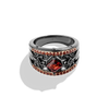 DARTH MAUL™ WOMEN'S RING 1/10 CT.TW. Black Diamonds with Garnet , 14K Rose Gold Over Sterling Silver with Black Rhodium