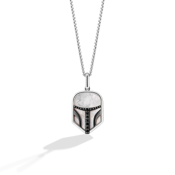 THE MANDALORIAN™ WOMEN'S PENDANT Sterling Silver and Black Rhodium, Black Diamonds