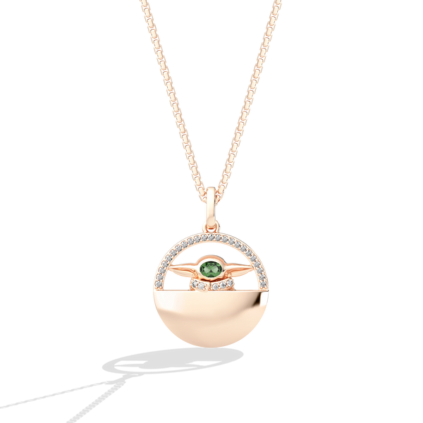 GROGU™ WOMEN'S PENDANT 1/8 CT.TW., Green Tourmaline, 10K