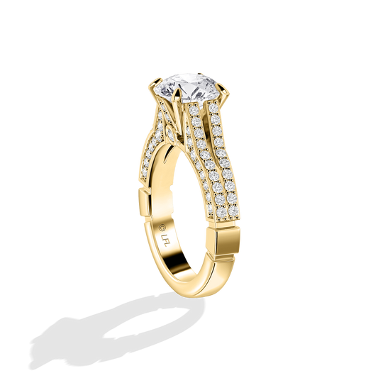 GALAXY STAR LAB GROWN DIAMONDS MILLENNIUM FALCON 14K Gold Women's Engagement Ring