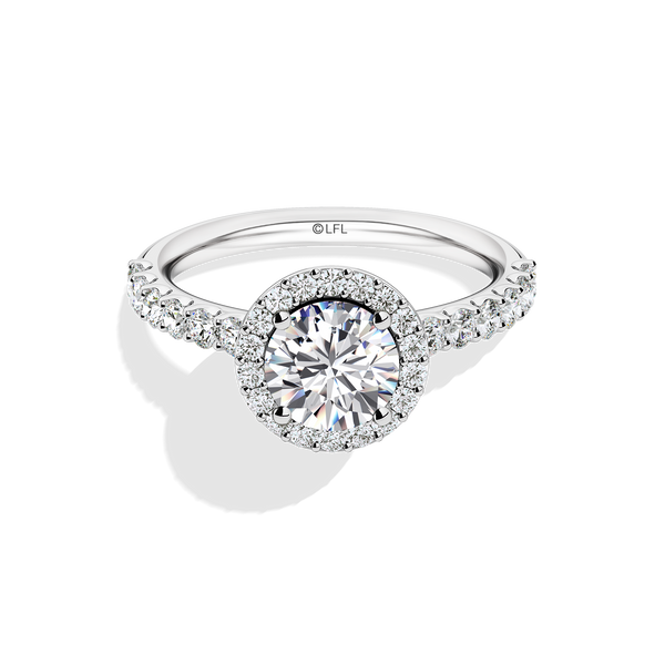 Women's Galaxy Star Engagement Ring with Garnet and Lab Grown Diamonds set in 14K White Gold