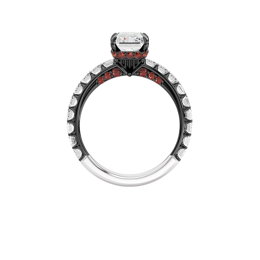 GALAXY STAR LAB GROWN DIAMONDS DARTH VADER  Dominion Engagement Ring in 14K Gold with Black Rhodium