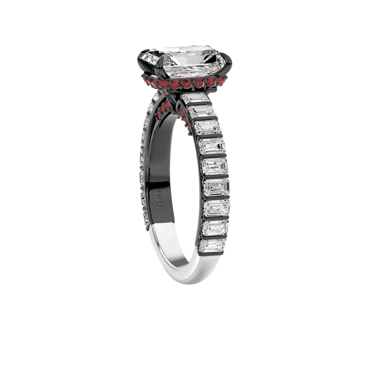 GALAXY STAR LAB GROWN DIAMONDS DARTH VADER  Dominion Engagement Ring in 14K Gold with Black Rhodium