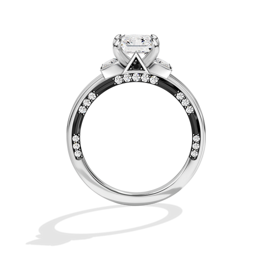 GALAXY STAR LAB GROWN DIAMONDS TIE FIGHTER™ 14K Gold with Black Rhodium and Black Spinel Women's Engagement Ring