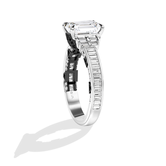 GALAXY STAR LAB GROWN DIAMONDS TIE FIGHTER™ 14K Gold with Black Rhodium and Black Spinel Women's Engagement Ring