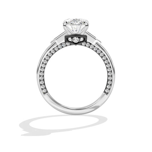GALAXY STAR LAB GROWN DIAMONDS TIE FIGHTER™ 14K Gold with Black Rhodium Women's Engagement Ring