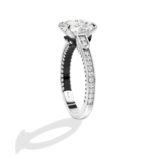 GALAXY STAR LAB GROWN DIAMONDS TIE FIGHTER™ 14K Gold with Black Rhodium Women's Engagement Ring