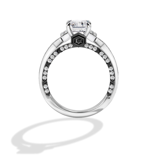 GALAXY STAR LAB GROWN DIAMONDS TIE FIGHTER™ 14K Gold with Black Rhodium and Black Onyx Women's Engagement Ring