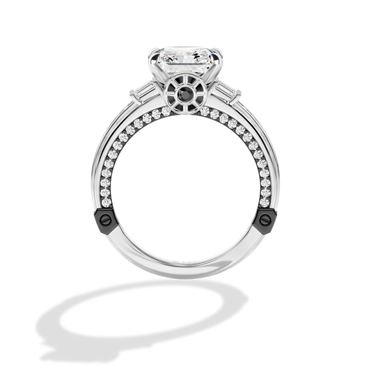 GALAXY STAR LAB GROWN DIAMONDS TIE FIGHTER™ 14K Gold with Black Rhodium and Black Onyx Women's Engagement Ring