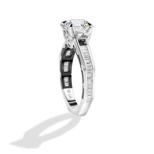 GALAXY STAR LAB GROWN DIAMONDS TIE FIGHTER™ 14K Gold with Black Rhodium and Black Onyx Women's Engagement Ring