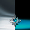 KYBER CRYSTAL RADIANCE WOMEN'S RING 1/10 CT.TW. White Diamonds and Swiss Blue Topaz, Sterling Silver