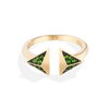 Star Wars Luke Skywalker™ LIGHT X DARK WOMEN'S RING chrome diopside 10K Yellow Gold Front view