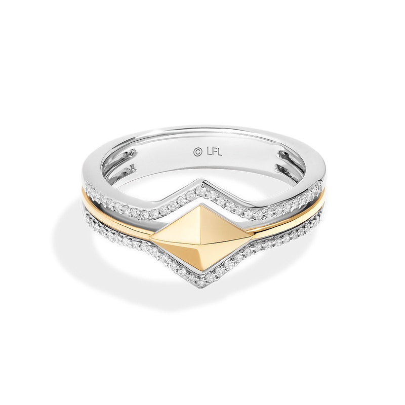 Star Wars Luke Skywalker™ LIGHT X DARK WOMEN'S Diamond RING 1/6 CT.TW White Diamonds Silver and 10K Yellow Gold Front view